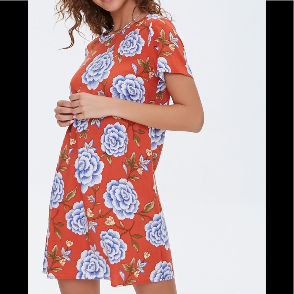 Forever 21 Floral Print Mini Shift Dress - Picture 4 of 4